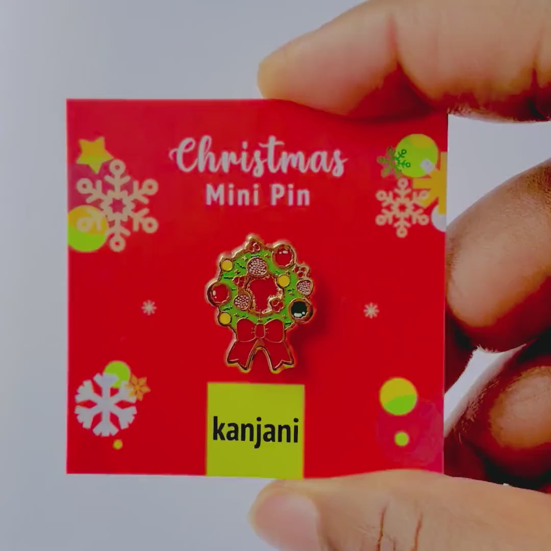 Christmas Wreath Enamel Pin  Cute Teacher Gift Under 15  Advent Calendar Stocking Stuffer
