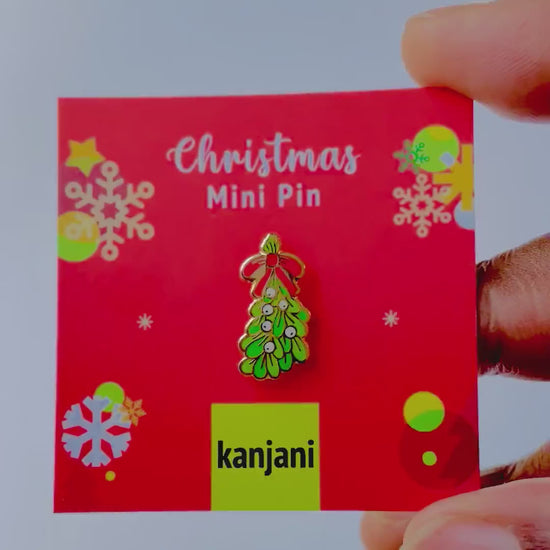 Mistletoe Mini Enamel Pin  Cute Christmas Badge Gift  Advent Calendar Filler Under 20