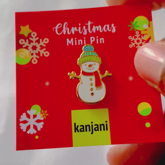 Snowman Enamel pin - Mini Lapel Pin for Christmas Winter Decor