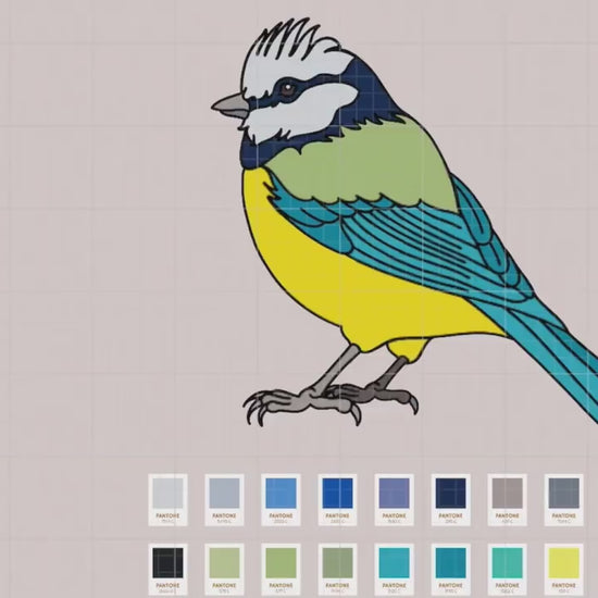 Blue Tit Enamel pin gift, Bird lapel badge, pigeon brooch, Gift him, her,