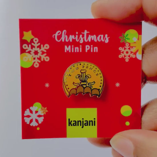 Chocolate Coin Enamel Pin - Christmas stocking stuffer, Advent calendar