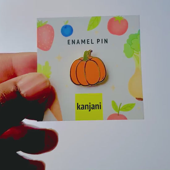 Pumpkin Enamel Pin: Vegan Gift, Farm Decor, Christmas stocking stuffer, Advent calendar