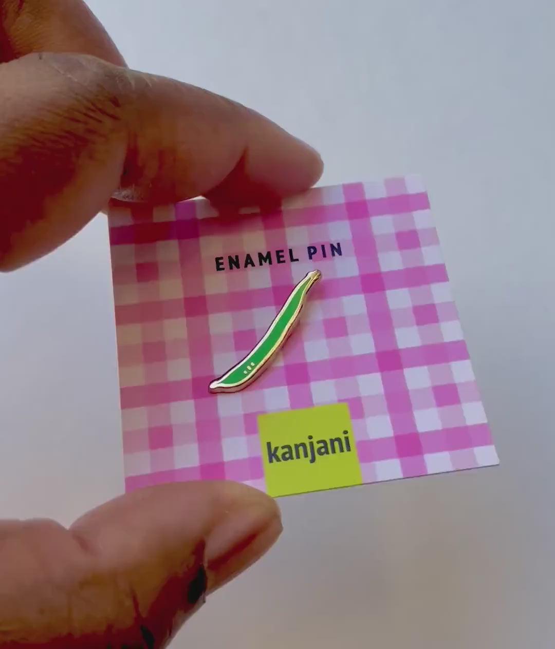Green Bean Vegetable enamel pin - Vegan Accessory, picnic treat
