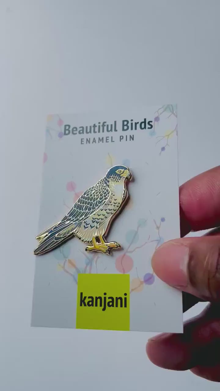 Peregrine Falcon Lapel Pin - American Raptor Bird, Idaho State, hunting bird, prey, Christmas gift, stocking stuffer, Advent calendar