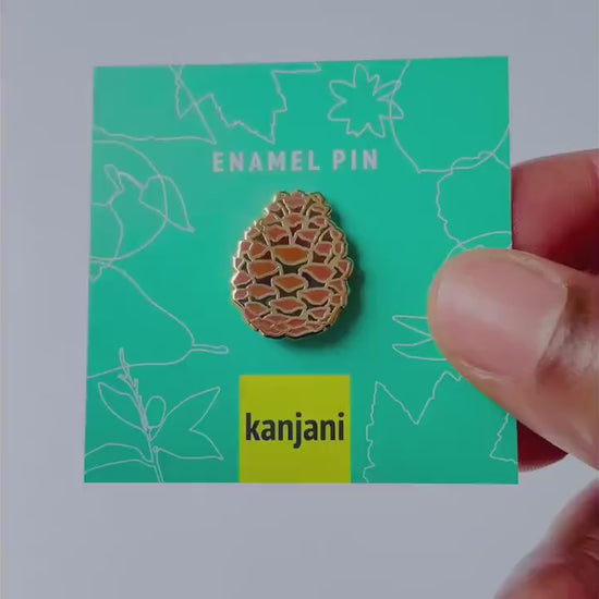 Pine cone Enamel pin gift, mini lapel badge, Fall lanyard decor, Autumn gift, camping, outdoors, forest, nature, Thanksgiving