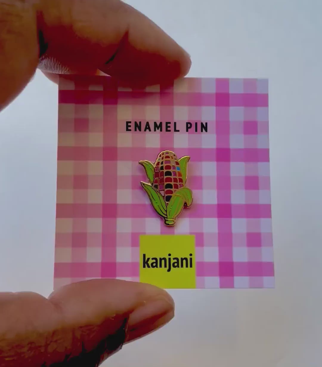 Red Purple Corn Cob Mini Enamel Pin, Vegan Lapel Badge, picnic treat
