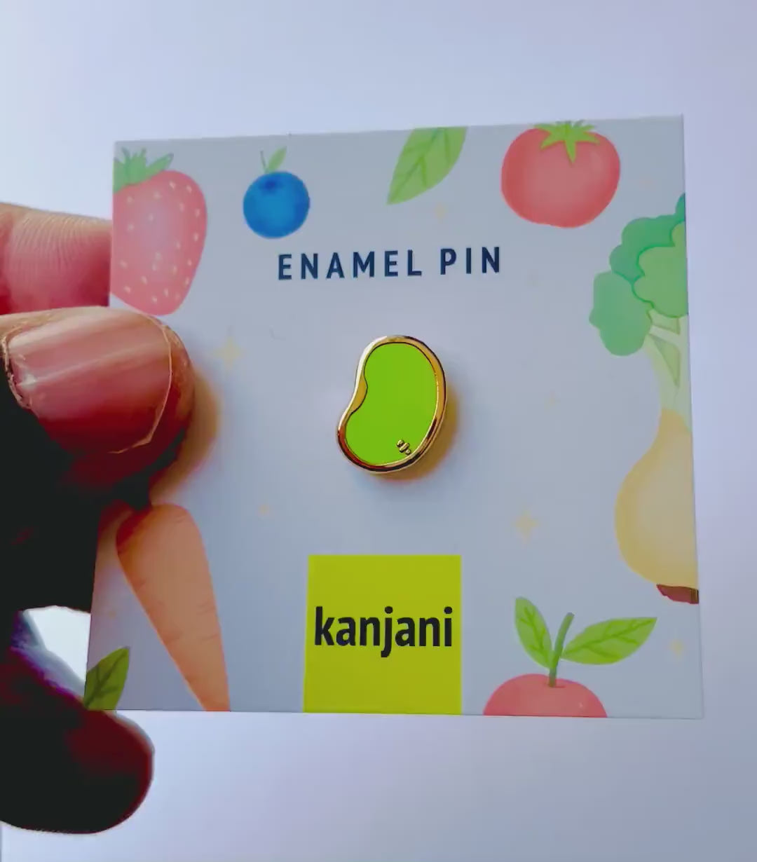 Edamame Bean Enamel Pin, Vegan Lapel Badge, Christmas gift, stocking stuffer, Advent calendar