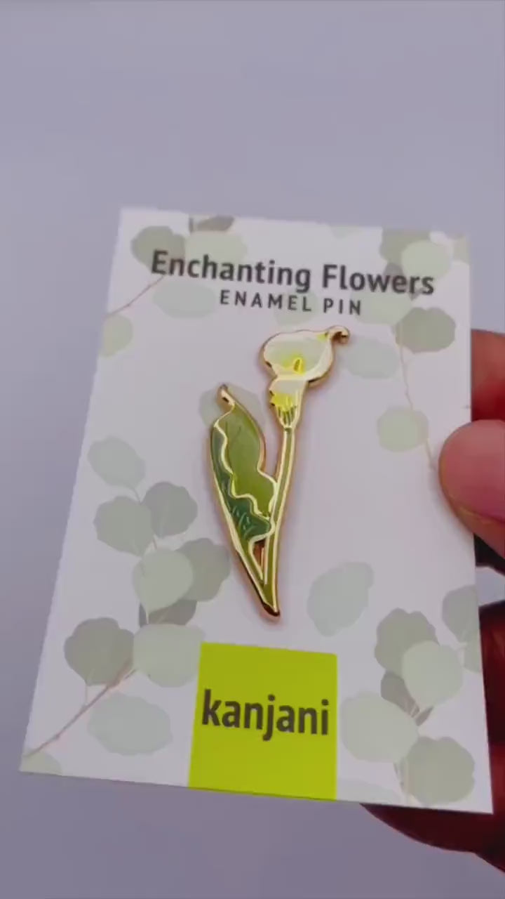Garden Flower Enamel Pin Brooch - Rose, Lily, Peony Design, Christmas gift, stocking stuffer, Advent calendar