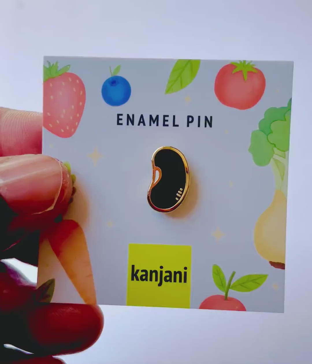 Black Bean Enamel Pin: Vegan Lapel Badge, Autumn Harvest Decor, Christmas stocking stuffer, Advent calendar