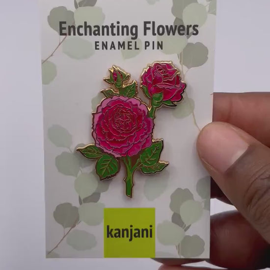 Flower Lapel Pin: Red Rose Enamel - Romantic Keepsake Gift, Christmas gift, stocking stuffer, Advent calendar