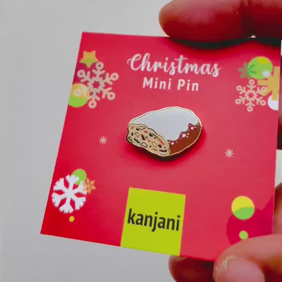 Stollen Enamel Pin, Christmas Lapel Pin, Stocking stuffer