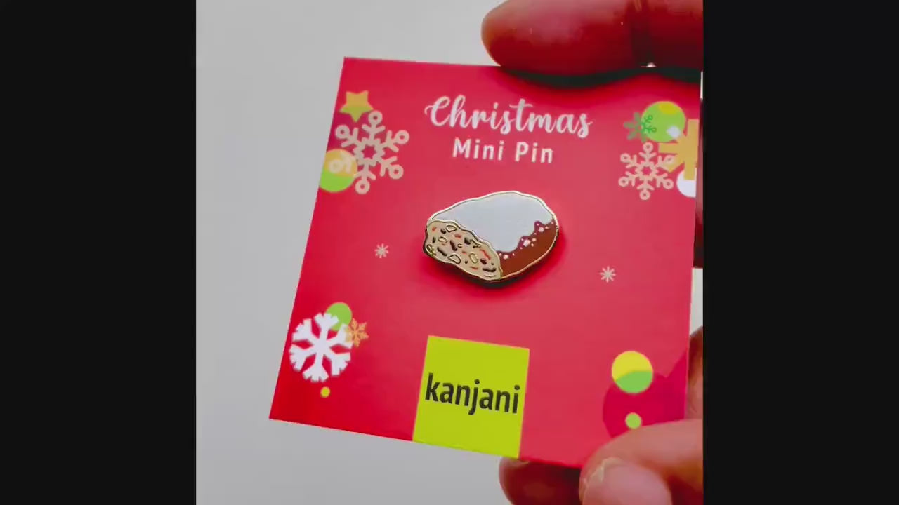 Stollen Enamel Pin, Christmas Lapel Pin, Stocking stuffer