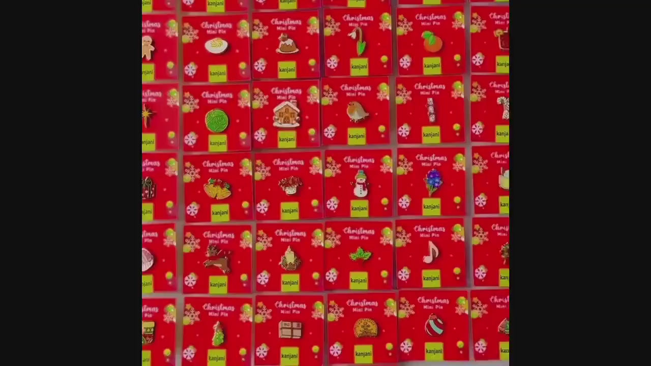 6 Christmas Enamel pin gifts, mini lapel badge, advent Calendar, Stocking stuffer, lanyard