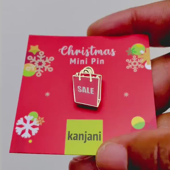 Sale Shopping Bag Enamel pin - Mini Lapel Pin for Christmas Winter Decor