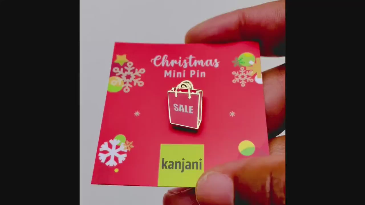 Sale Shopping Bag Enamel pin - Mini Lapel Pin for Christmas Winter Decor