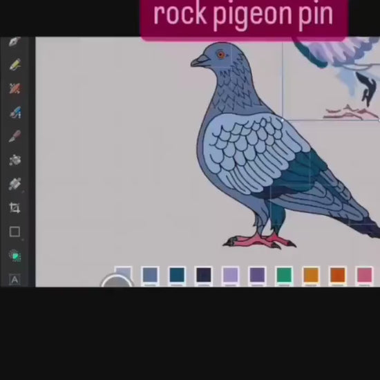Pigeon Enamel Pin - Gold Rock Dove with Colorful Feathers, Christmas gift, stocking stuffer, Advent calendar