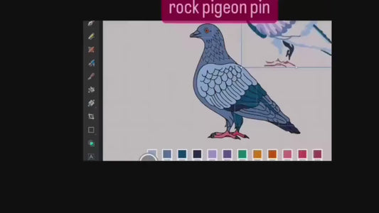 Pigeon Enamel Pin - Gold Rock Dove with Colorful Feathers, Christmas gift, stocking stuffer, Advent calendar