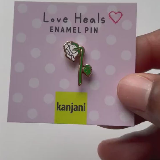 White Rose Enamel Pin: Friendship Gift, June Birth Flower, Advent calendar