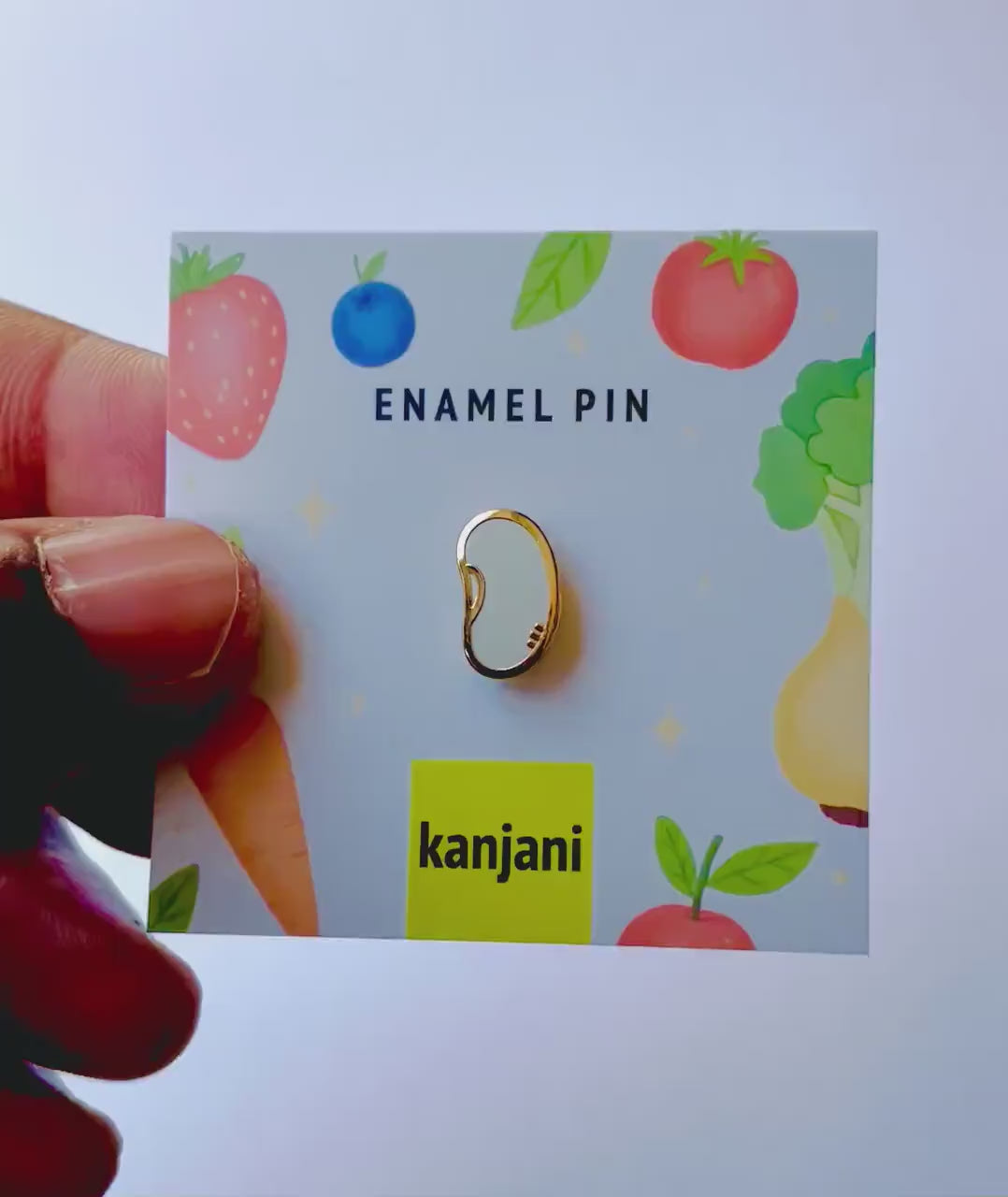 Canellini Bean Enamel Pin: Vegan Garden gift,  Christmas stocking stuffer, Advent calendar